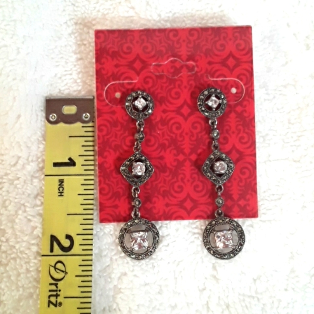Sterling silver marcasite earrings.